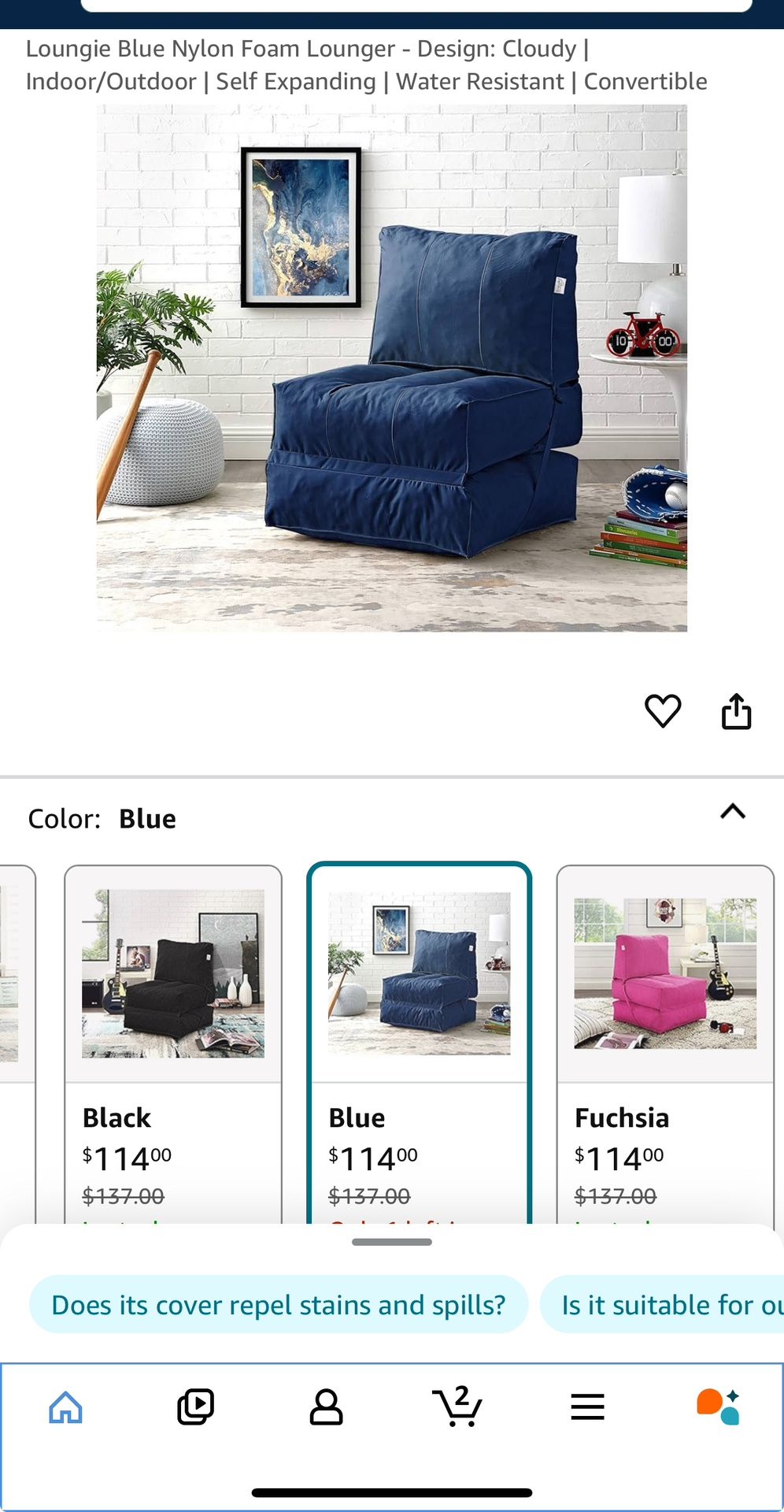 Loungie Brand. Resty Memory Foam Lounge Chair
