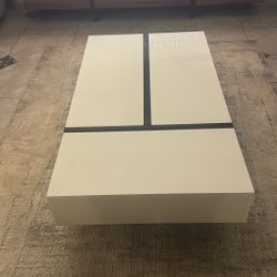 white and black striped coffee table 