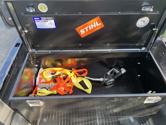 75 Gal Fuel Tank, Tool Box, And Pump. 