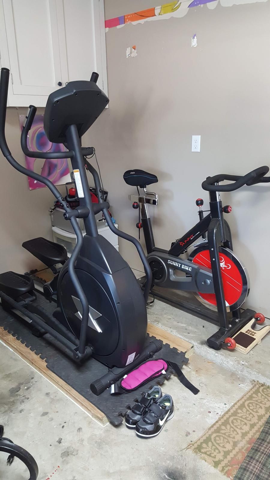 Stationary Bicycle And An Elliptical Machine