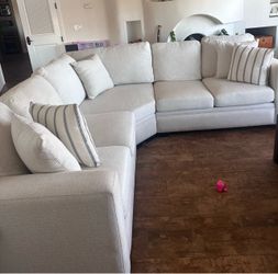 Large Light Oatmeal  Sectional Sofa