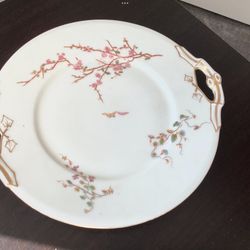 Early 1900s Tressemanes Vogt Limoges Serving Plate Porcelain Butterflies Hand-Painted