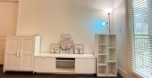 IKEA Furniture Set (TV Unit + Cabinet) + Cupboard+Intertek Standing Light +Wall Art