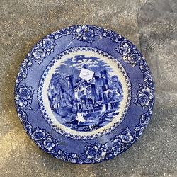 Vintage English Blue Willow China Plate