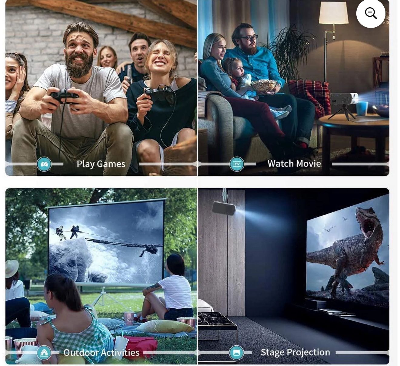 Leisure 410 Native 720P LCD Home Theater Projector, Portable Projector compatiable with iOS/Android Connection, HDMI, PS4, VGA, USB for Home En