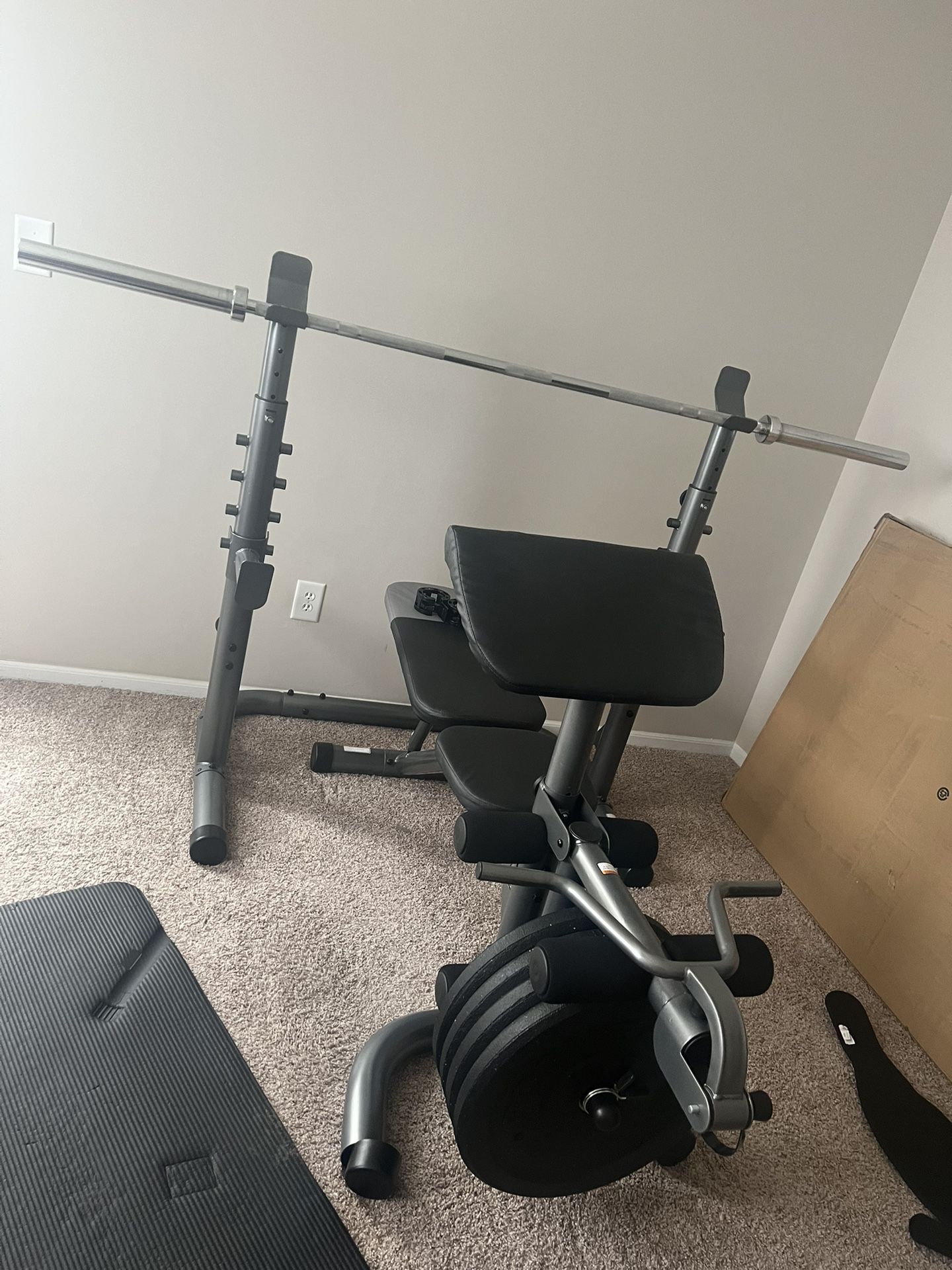 Bench Press With Bar And Weights 