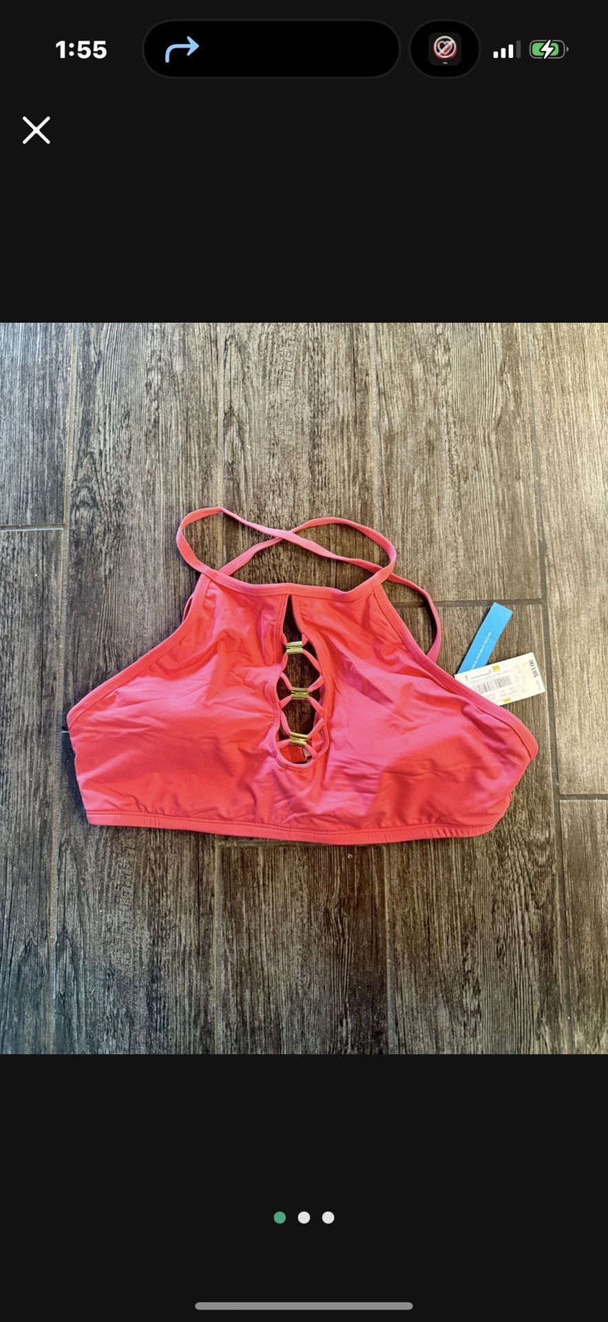 NWT pink Bikini Top