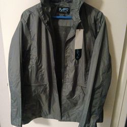 New With Tags! Dark Gray Rain jacket/Windbreaker Size XL