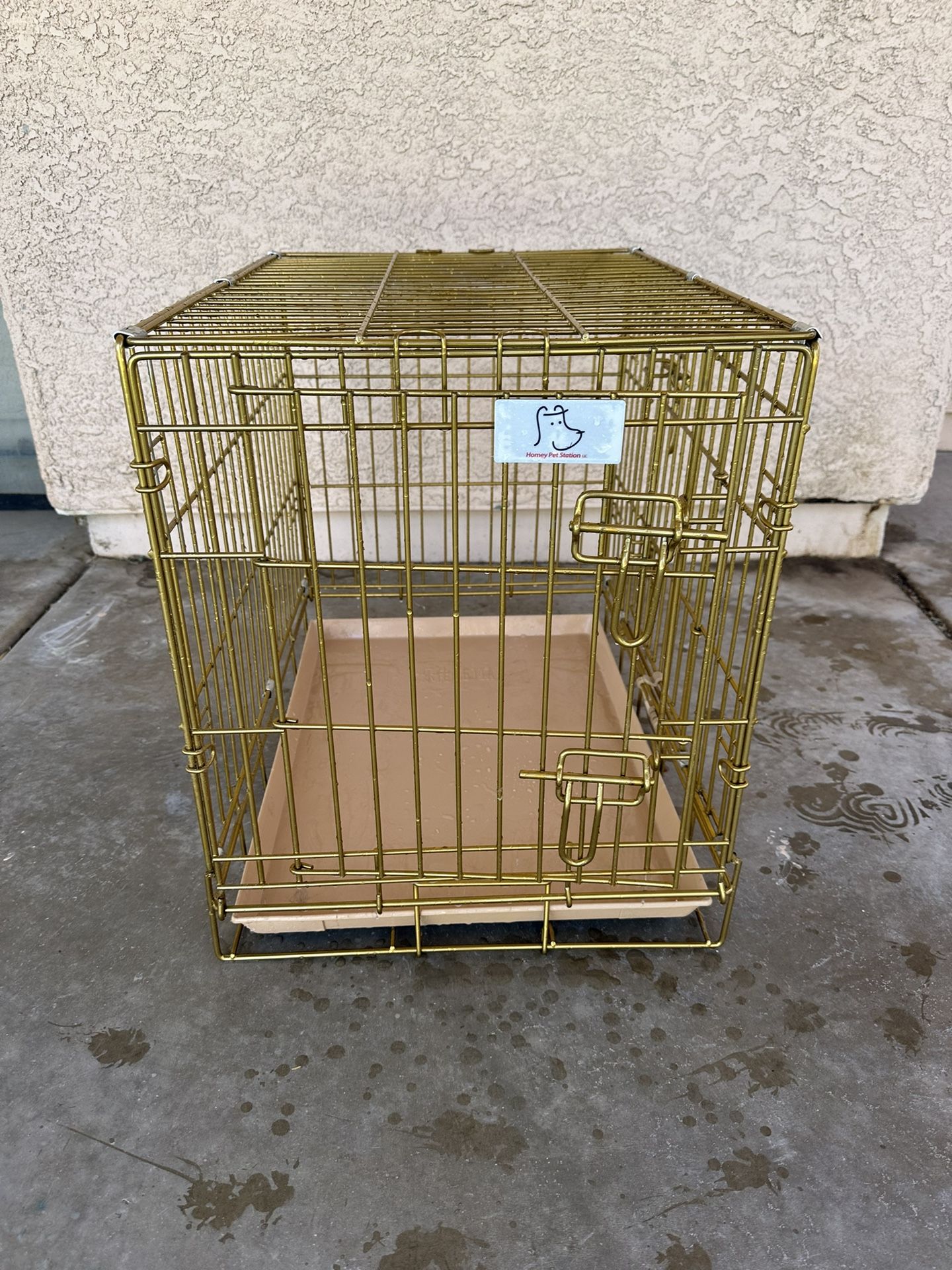 Gold Metal Dog Crate