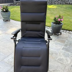 Lafuma Futura Air Comfort Zero Gravity Recliner (Acier Black) Padded Folding Outdoor Reclining Chair