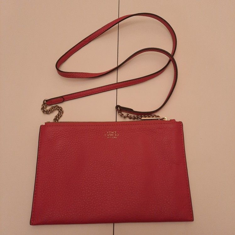 Vince Camuto NY Women's Pebbled Crossbody Red Evening Bag.