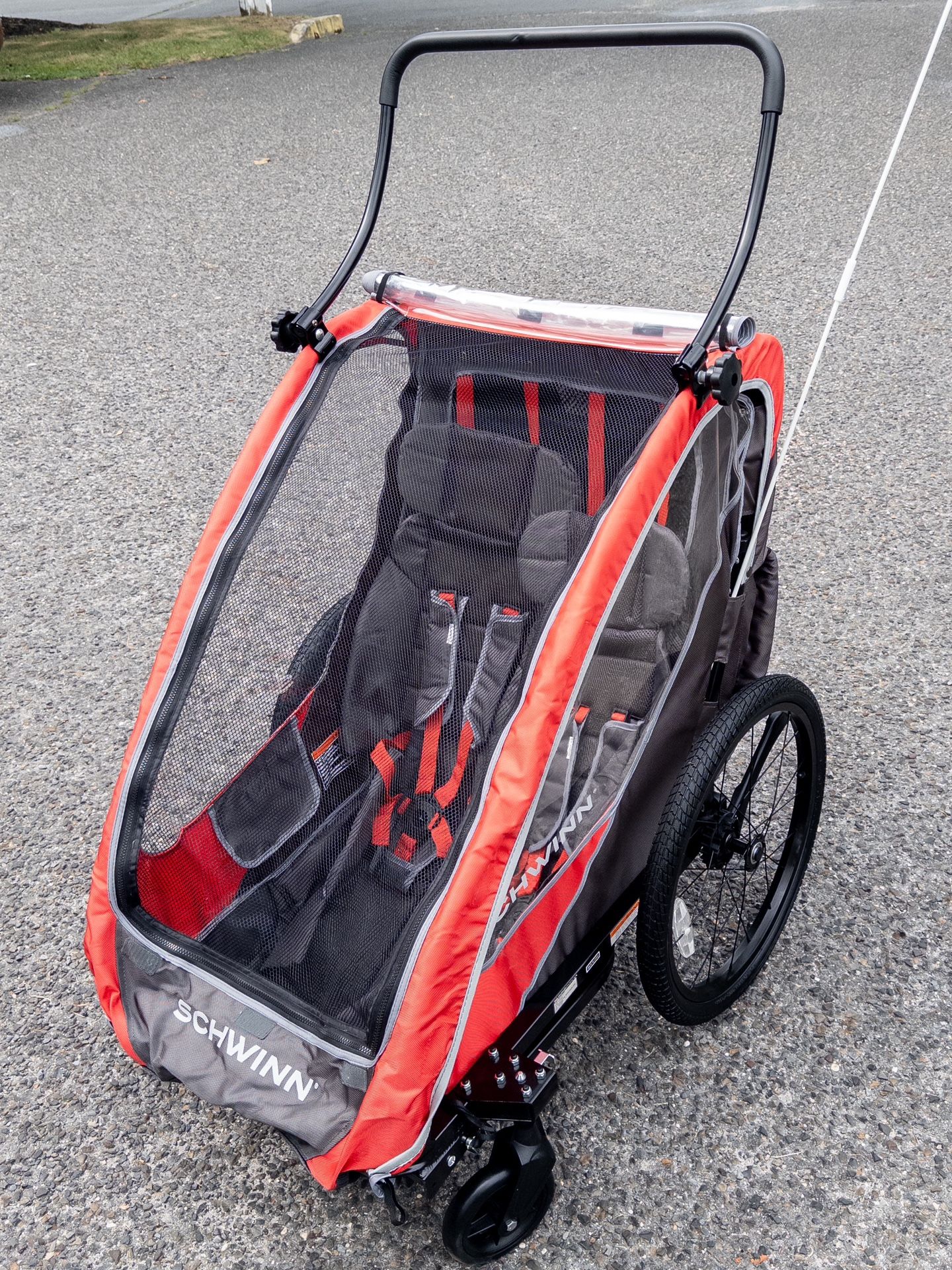 SCHWINN 2-in-1 Bike Trailer Double Stroller Summit Deluxe Cycling