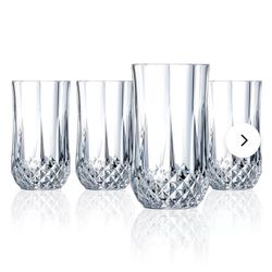 Brand New In Box Cristal D’arques Longchamp 12oz Crystal Glass Cups