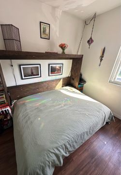 Full size mattress wooden Murphy bed