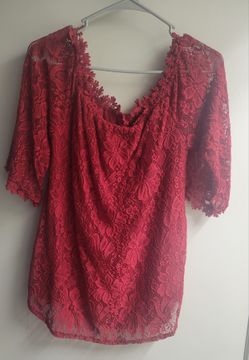 Red Flower Lace Shirt