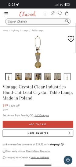 Vintage Crystal Lamp Set 