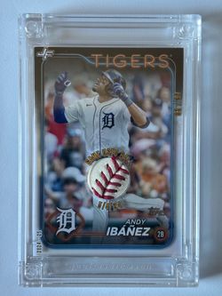 Andy Ibañez baseball game used ball card