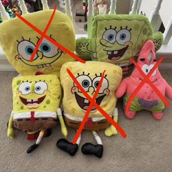 Plush Toys: SpongeBob, Dora, Animals, etc. (NOT FREE, READ DESCRIPTION)