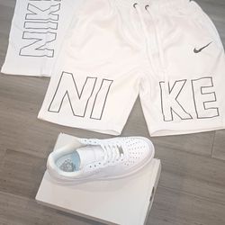 White Lettered  Nike Short Set / Will Deliver