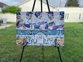 LA Dodgers Player Collage Canvas Art Print - Mookie