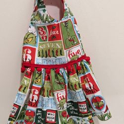 Handmade The Grinch Christmas Dog Dress 