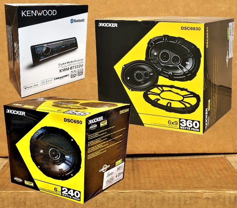 Kenwood Sinble Din Car Stereo Bluetooth USB Am Fm 6.5" 2-Way & 6x9" 3-Way Speaker 600 W Package 🚨 Payment Options Available 🚨 No Credit Needed 🚨 