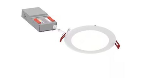Juno Wafer M-Volt 120-277-Volt 6 in. Adjustable Lumen and CCT Canless IC Rated LED Recessed Light 