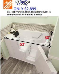 bathtub walk-in set combo