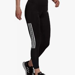 adidas Womens Lightweight High Rise 3-Stripe Mesh 7/8 Leggings