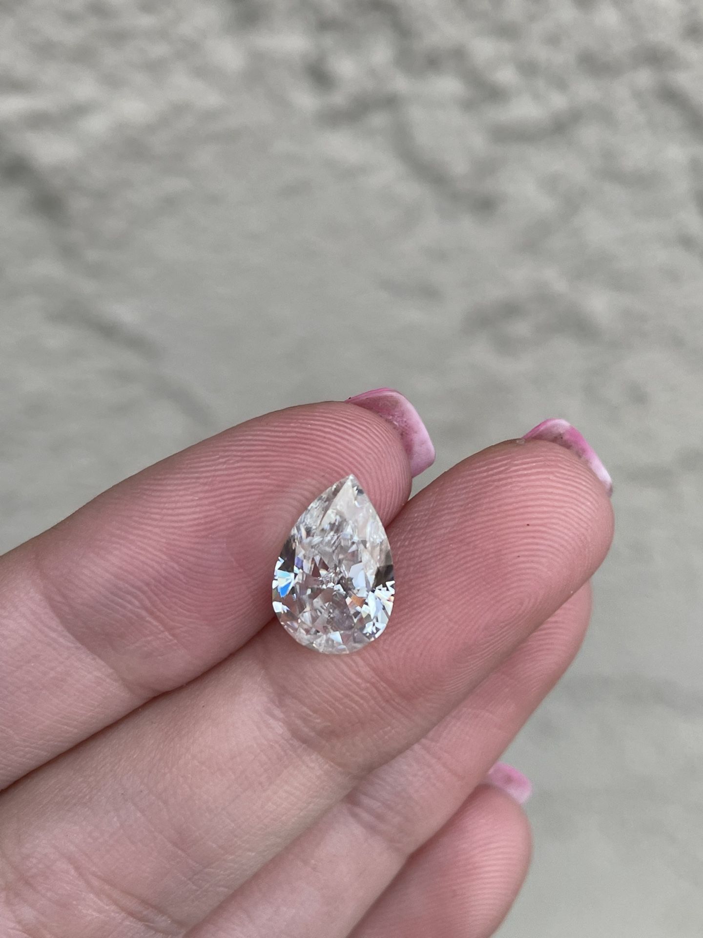 4 Carat Pear Shape Moissanite Diamond Loose Stone 