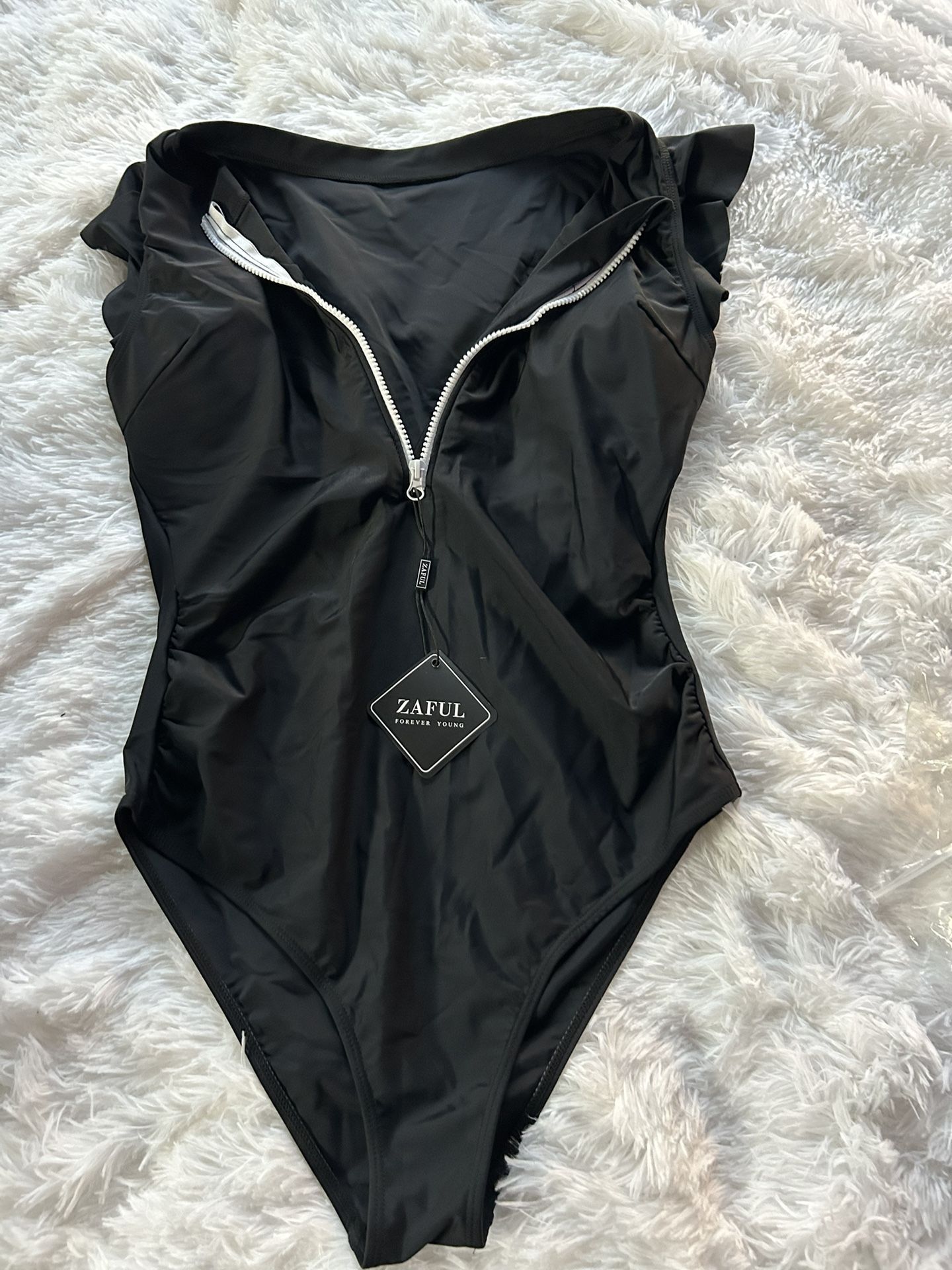 Sexy Zipper Up Bathing Suit Size: M