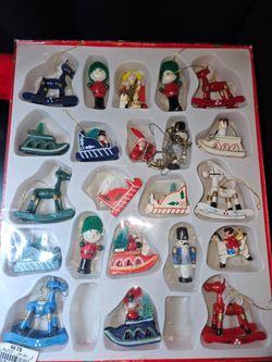 Vintage Wooden Mini Christmas Ornaments