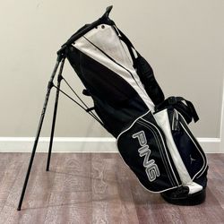 Ping Golf 4 Series Stand Carry Bag White Black Gray Dual Strap 4-Way Divider