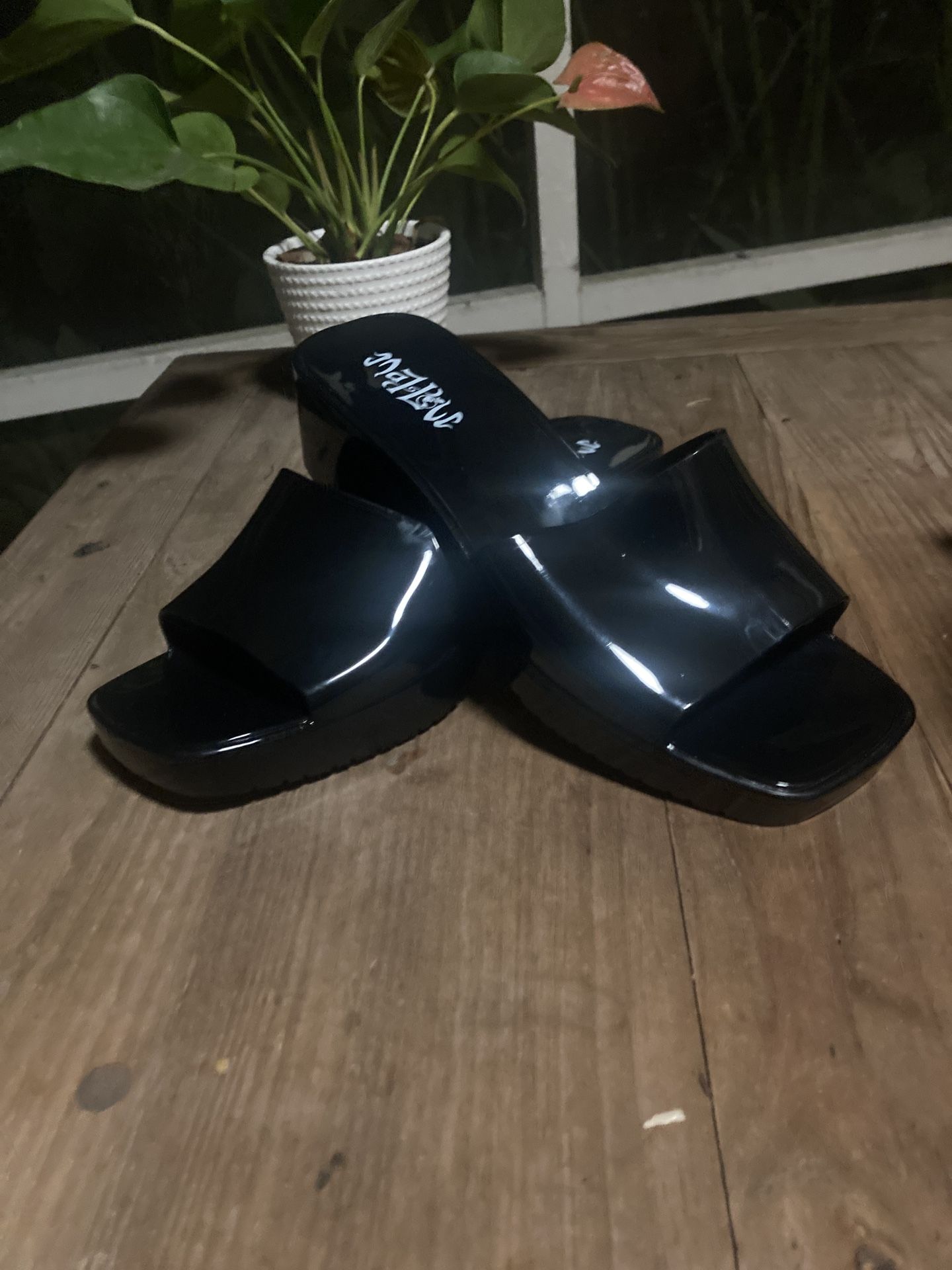 Mad Love Women's Marni Jelly Slide Mule Heels Black Size 9