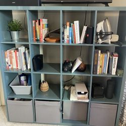 Bookshelf With Storage Space Containers
