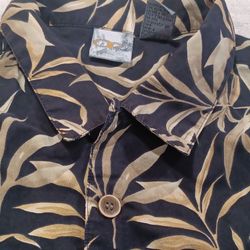 Tropical Print Button-Up Shirt