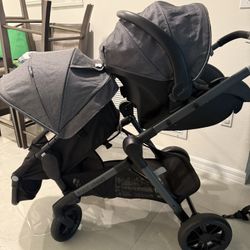 Evenflo Pivot Xpand Modular Travel System with LiteMax Infant Car Seat (Sabino Gray)