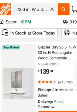 Glacier Bay 24” x 30” Medicine Cabinet – New