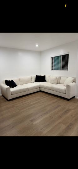 Living spaces sectional couch- white