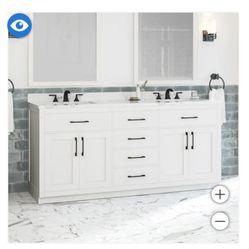 OVE Decors 72" Alonso Bath Vanity in White (No Countertop) $650