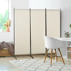 3-Panel Room Divider - Beige