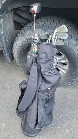 Set of "starter" golf clubs and bag