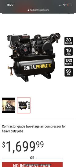 Central pneumatic 30 2024 gallon air compressor