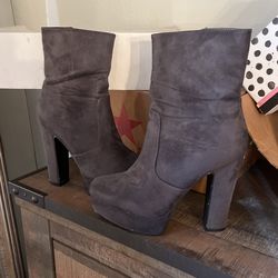 Grey Heel Boots! Not Free Make An Offer