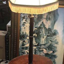 Antique Wood Table Lamp 