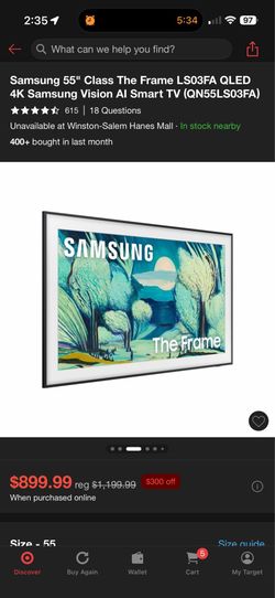 Brand NEW STIill in BOX!! Samsung 55" The Frame LS03FA QLED 4K Smart TV (QN55LS03FA)
