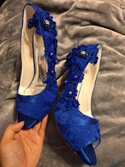 Royal Blue Dress & Heels For Sale