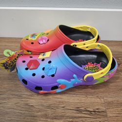 Crocs Gushers Classic Clogs Kids J6/Womens 8 Limited Edition Kidcore Dopamine