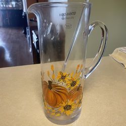 Beautiful Glass Pitcher And Crystal Glass Candy Bowl 