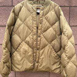 Vintage 1970s Cabela's Sidney, NE Down Puffer Bomber Jacket-Khaki Tan | Men's XL